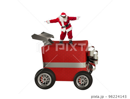 Christmas present like a car. Concept of priority and fast delivery 96224143