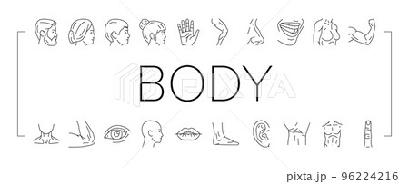 Body And Facial People Parts Icons Set Vector Body And Facial People Parts Icons Set Vector 96224216