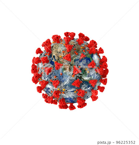 World with the shape of covid-19 coronavirus. Concept of pandemic and contagion. World with the shape of covid-19 coronavirus. Concept of pandemic and contagion. 96225352