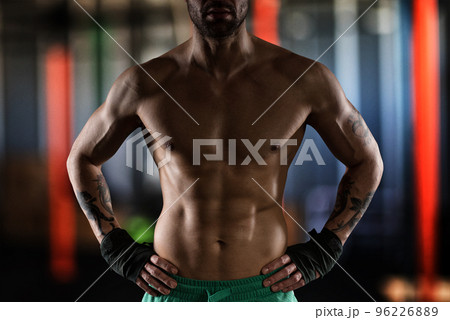 Physique of a man with muscles Physique of a man with muscles 96226889
