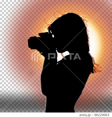 相機女孩相機風景日落早晨太陽女孩背景插圖 相機女孩相機風景日落早晨太陽女孩背景插圖 96229063