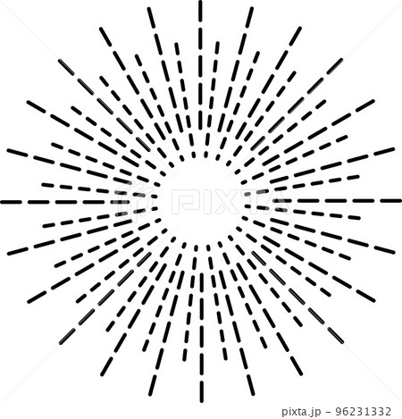 Rays on white background. Sun rays drawn symbol. Sunlight linear sign. flat style. 96231332