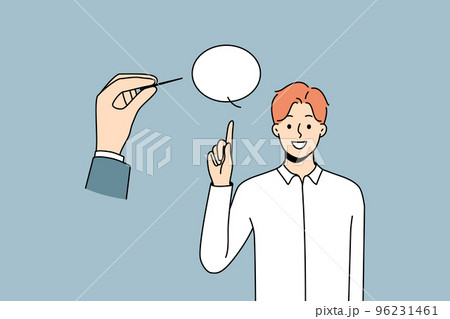Huge hand puncture speech bubble Huge hand puncture speech bubble 96231461