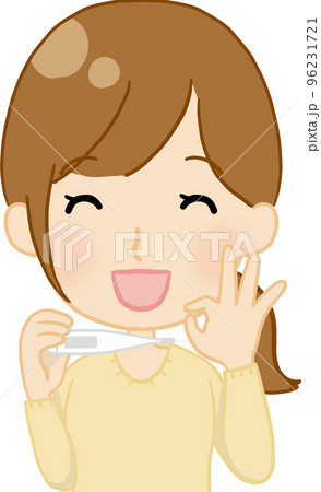 熱が下がって喜んでいる女性のイラスト素材 [96231721] - PIXTA