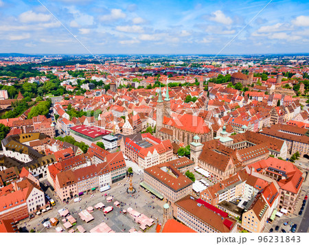 Nuremberg old town aerial panoramic view 96231843