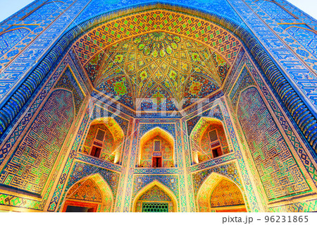 Registan mosaic pattern design background, Samarkand 96231865