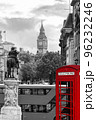 View from the Trafagar square to Big Ben with double decker bus and booth in London, England, UK 96232246