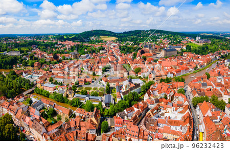 Bamberg old town aerial panoramic view 96232423