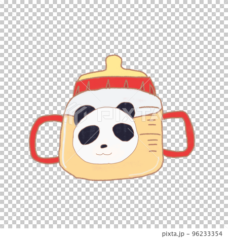 Baby feeding bottle with handle red panda 96233354