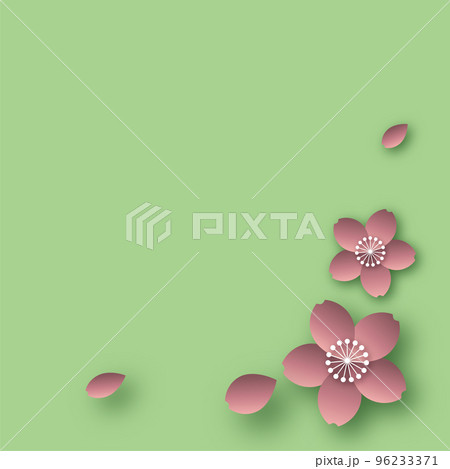 桜の花舞う色紙 96233371