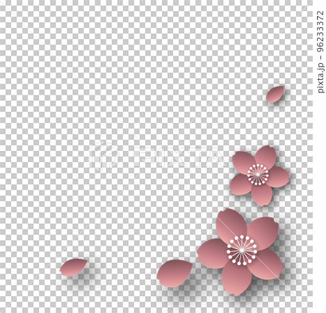 colored paper with dancing cherry blossoms 96233372