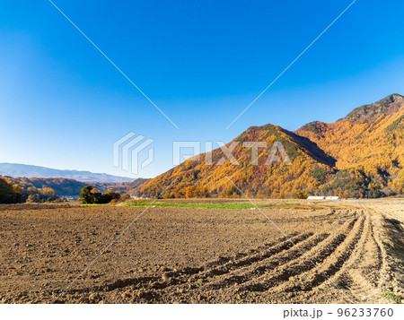 信州川上村 快晴の秋の高原のすがすがしい景色 信州川上村 快晴の秋の高原のすがすがしい景色 96233760