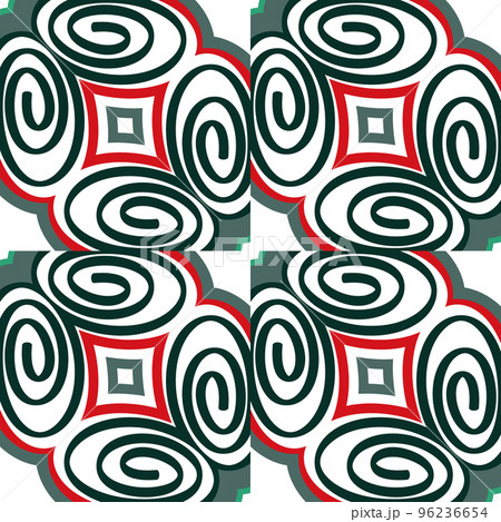 Seamless pattern in the spirals of a mosaic in retro style. Decorative abstract circle vintage ornament Seamless pattern in the spirals of a mosaic in retro style. Decorative abstract circle vintage ornament 96236654