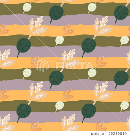 Hand drawn radish seamless pattern. Radish with leaves backdrop. Hand drawn radish seamless pattern. Radish with leaves backdrop. 96236810
