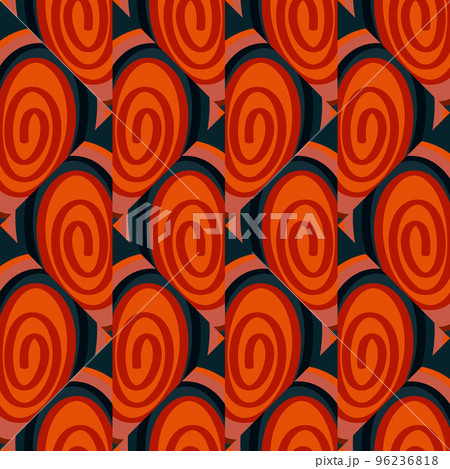 Seamless pattern in the spirals of a mosaic in retro style. Decorative abstract circle vintage ornament Seamless pattern in the spirals of a mosaic in retro style. Decorative abstract circle vintage ornament 96236818