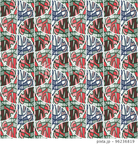 Seamless pattern in the form of a mosaic in retro style. Decorative abstract vintage ornament. Seamless pattern in the form of a mosaic in retro style. Decorative abstract vintage ornament. 96236819