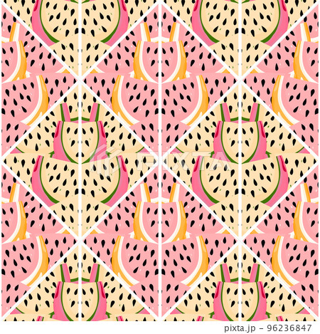 Creative skin endless wallpaper. Abstract watermelon slices mosaic seamless pattern. Creative skin endless wallpaper. Abstract watermelon slices mosaic seamless pattern. 96236847