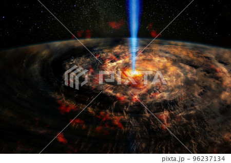 Destructive hurricane of an exploding catastrophic planet. Elements of this image furnished by NASA. 96237134