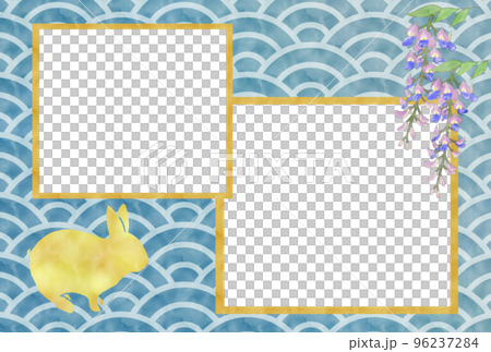 New Year's card Rabbit Seigaiha Wisteria New Year's card Rabbit Seigaiha Wisteria 96237284