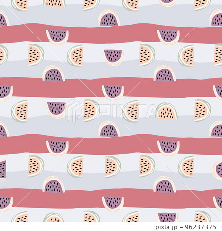 Hand drawn watermelon slices seamless pattern....のイラスト素材 [96237375] - PIXTA