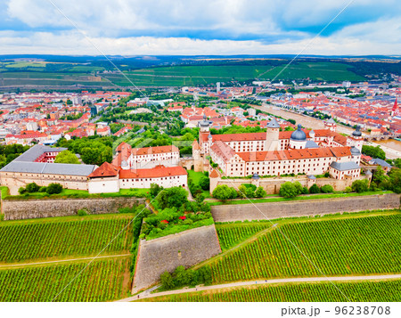 Marienberg Fortress aerial view in Wurzburg city 96238708