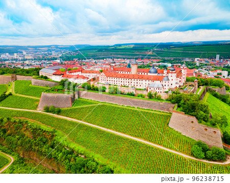 Marienberg Fortress aerial view in Wurzburg city 96238715