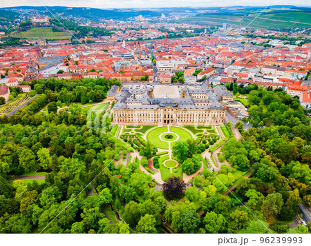 Wurzburg Residence Palace aerial view, Germany 96239993