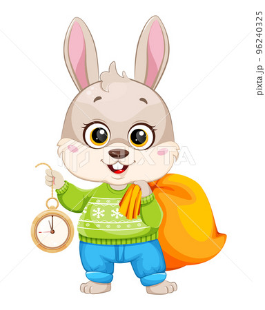 Cartoon character rabbit. Cute bunny. 96240325