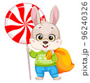 Cartoon character rabbit. Cute bunny. 96240326