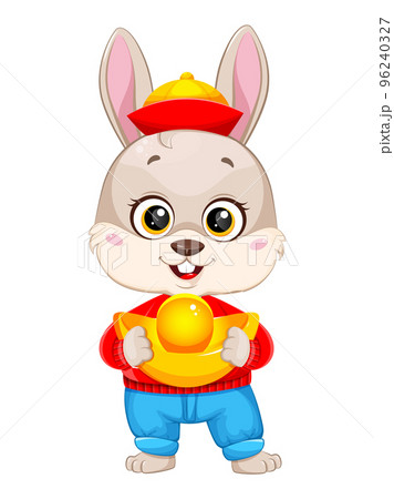 Cartoon character rabbit. Cute bunny. 96240327
