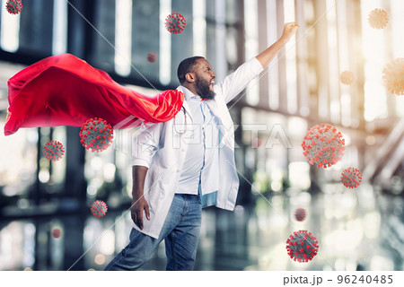 Medic acts like a superhero to fight pandemic of covid19 coronaviruses. Medic acts like a superhero to fight pandemic of covid19 coronaviruses. 96240485