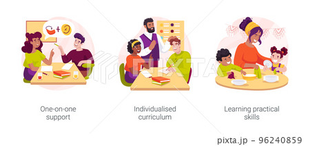 Private special education school isolated cartoon vector illustration set 96240859