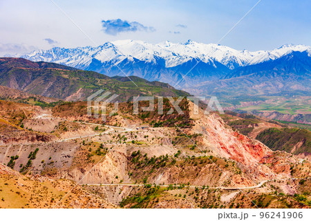 Pamir Mountains, view from Hisorak Lake 96241906
