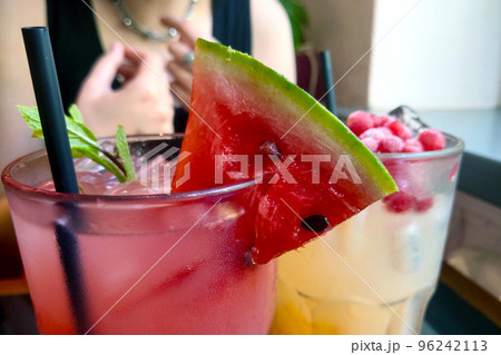 Cold cocktail on a hot summer day. 96242113