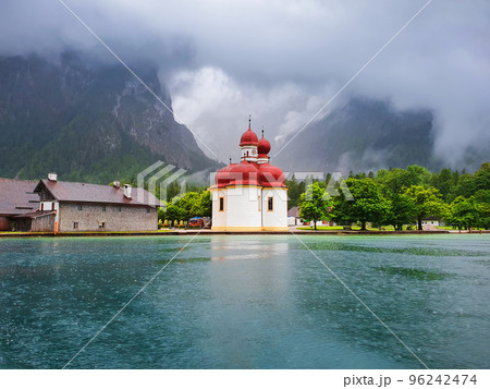 St. Bartholomew church at Konigssee Lake 96242474