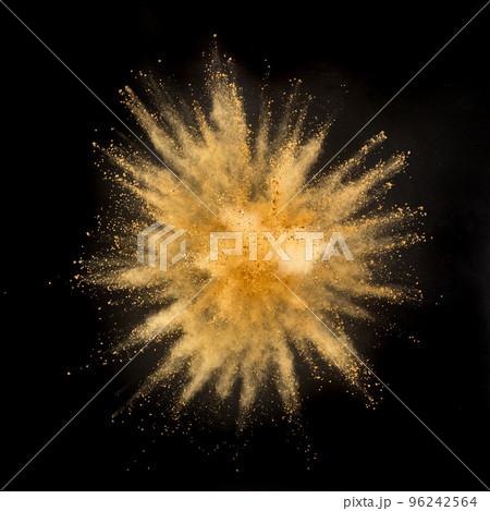 Freeze motion shot of color powder explosion isolated on black background Freeze motion shot of color powder explosion isolated on black background 96242564