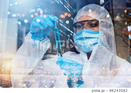 Medical science laboratory. Concept of bacteria research against covid-19 coronavirus 96243082