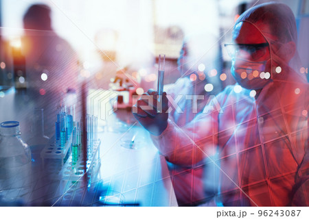 Medical science laboratory. Concept of bacteria research against covid-19 coronavirus 96243087