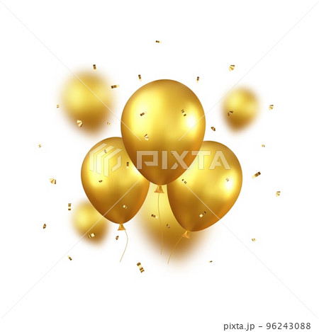 3d balloons with ribbon. 96243088