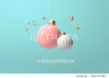 Christmas baubles with small stars - 3D 96243287