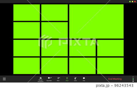 Video conference UI. Video call window overlay. Chromakey windows 96243543