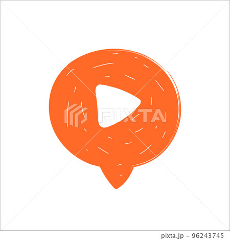 Video play button isolated on white background 96243745