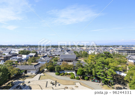 大阪府岸和田市 岸和田城からの眺め 西方向 大阪府岸和田市 岸和田城からの眺め 西方向 96244331