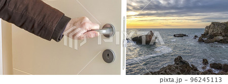 hand opening door. hand opening door. 96245113