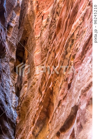 The Siq, wall texture, canyon of Petra, Jordan The Siq, wall texture, canyon of Petra, Jordan 96245210