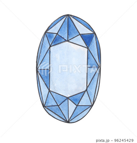 Blue, green and violet diamond crystals. Seamless pattern. Watercolor pattern. illustration. vector 96245429