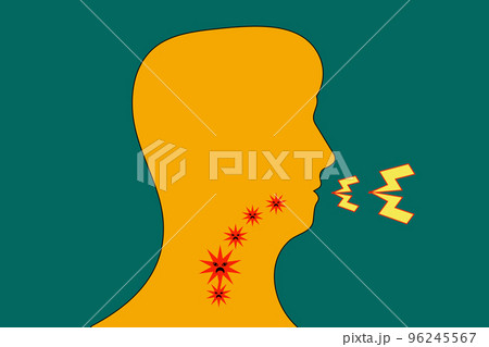 喉の不快感のイラスト素材 [96245567] - PIXTA