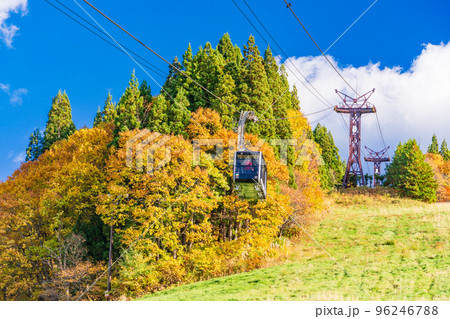 （山形県）紅葉の山形蔵王　雪を待つゲレンデ 96246788