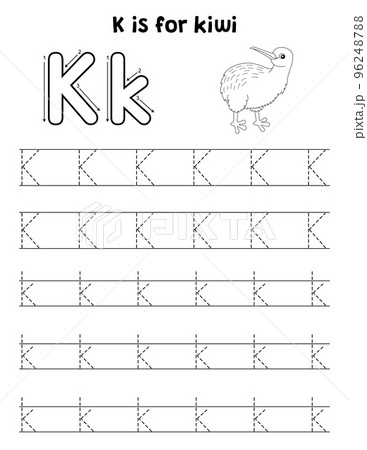 Kiwi Animal Tracing Letter ABC Coloring Page K Kiwi Animal Tracing Letter ABC Coloring Page K 96248788