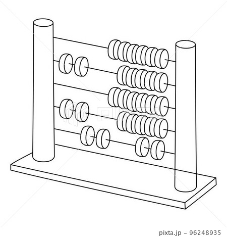 Abacus Isolated Coloring Page for Kids 96248935